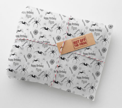 Personalised Spider Spiders Birthday Wrapping Paper 24 x 32in/610 x 810mm - Large Sheet