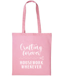 Crafting Tote Bag Cotton Shopper CRAFTERS CRAFT Personalised Text Reusable