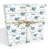 60 Years Diamond Wedding Anniversary Personalised Wrapping Paper